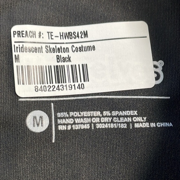 New Tipsy Elves Iridescent Skeleton Bodysuit Costume Jumpsuit Catsuit Black Sz M - Picture 8 of 12